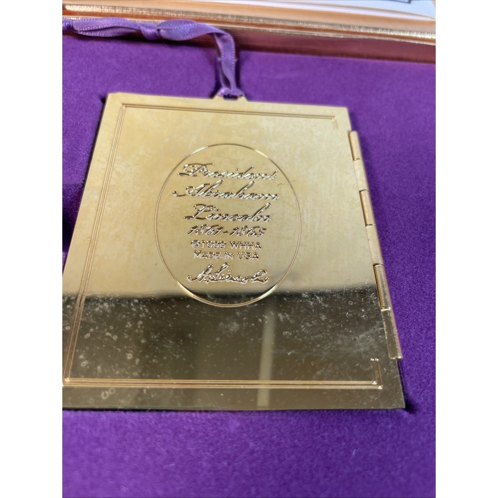 White House Historical Association ornament 1999 Abraham Lincoln Complete W/box - Picture 9 of 10